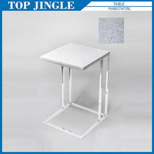 Table d'appoint mobile en béton blanc moderne pour salon, meubles de maison, table basse - Product Image 3