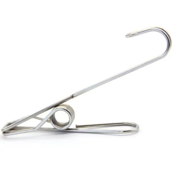 March Expo Heng Sheng Stainless Steel Spring Clamps With Hook Versatile Clothes Hanging Clips