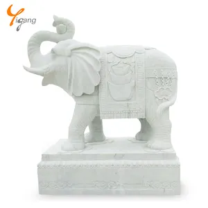 Animal elephant marble outdoor sculpture