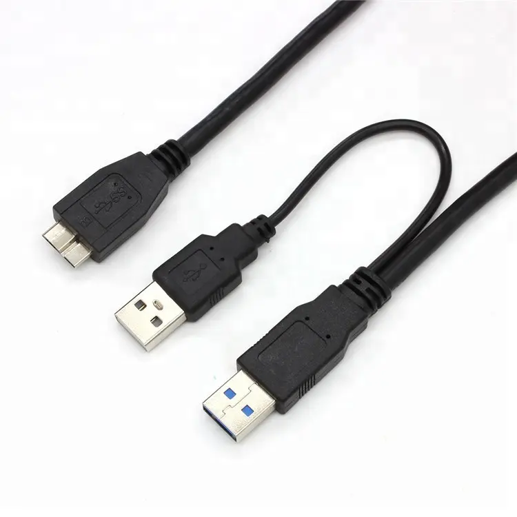 Super Speed USB 3.0 Micro USB Y Cable With USB Cable Power Supply For HDD