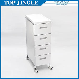 3-tier White Color Metal Narrow <b>Drawer</b> And Tray <b>Trolley</b> - Product Image 2