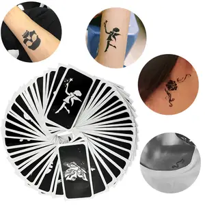 Hot Koop Hoge Kwaliteit 12*15 Cm Custom Glitter Tattoo Sticker Henna Glitter Tattoo Stencils Body Art