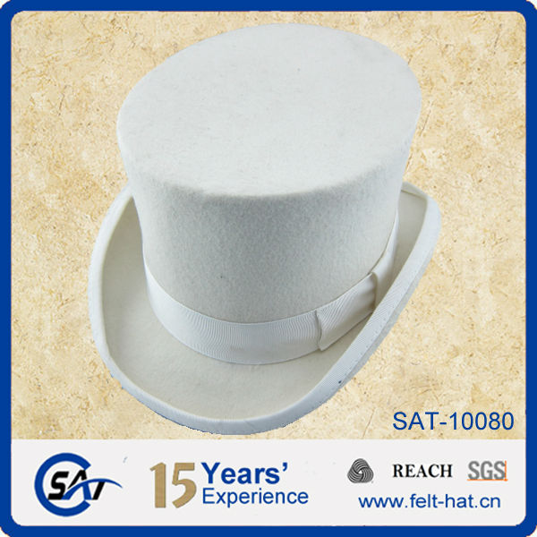 мужская мода 100% шерсть чувствовал белый цилиндр