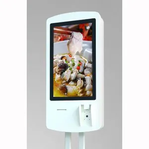 Restaurante shop rede wifi 32 "polegadas lcd máquina de pagamento de encomenda auto-serviço terminal touchscreen pc kiosk com pos impressora