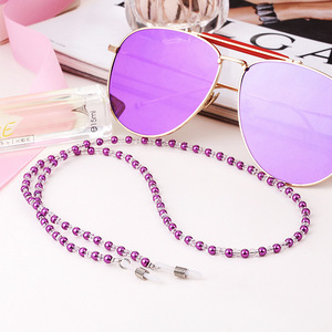 5 porte-<span class=keywords><strong>lunettes</strong></span> de soleil antidérapant, coloré et fait à la main, <span class=keywords><strong>cordon</strong></span> <span class=keywords><strong>transparent</strong></span>, perles, chaîne en perles - Product Image 3