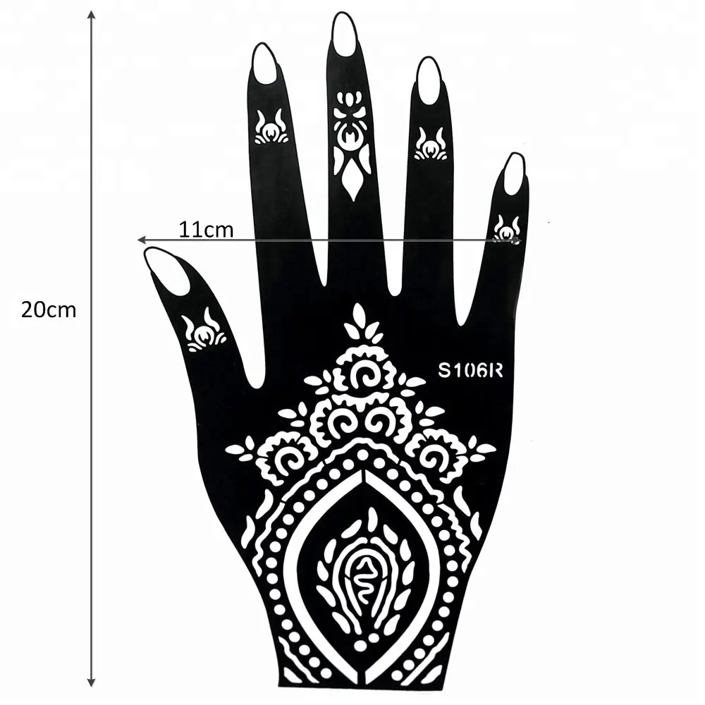 Grosir Stensil Tato Dapat Digunakan Kembali Stensil Henna untuk Tangan
