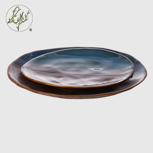 <span class=keywords><strong>Bleu</strong></span> Brun Couleur Glaçure Réactive <span class=keywords><strong>Grès</strong></span> <span class=keywords><strong>Vaisselle</strong></span> Plaque Ensemble - Product Image 2