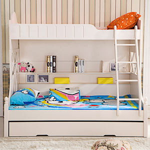 Camas Literas de Madera Blanca en Oferta para Niños con Cajón y Escalera - Product Image 2