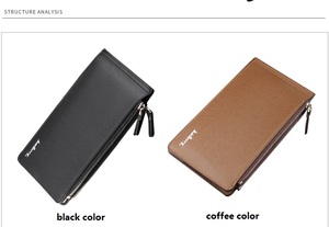 Baellerry Man <strong>Wallets</strong> , Long Section PU Leather <strong>Wallet</strong> for Man , with <strong>Zip</strong> and Multi Card Slots - Product Image 2