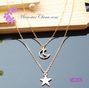 Nuevo 2015 EN STOCK Joyería Al Por Mayor Mujeres Universo <span class=keywords><strong>Galaxy</strong></span> Collar de Luna creciente - Product Image 3