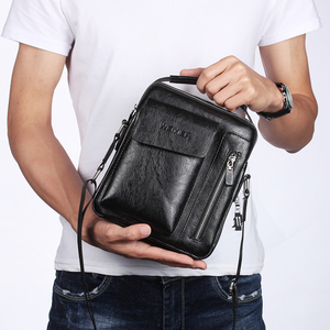Sac bandoulière messager vintage en cuir PU personnalisé pour homme, vente en gros - Product Image 3