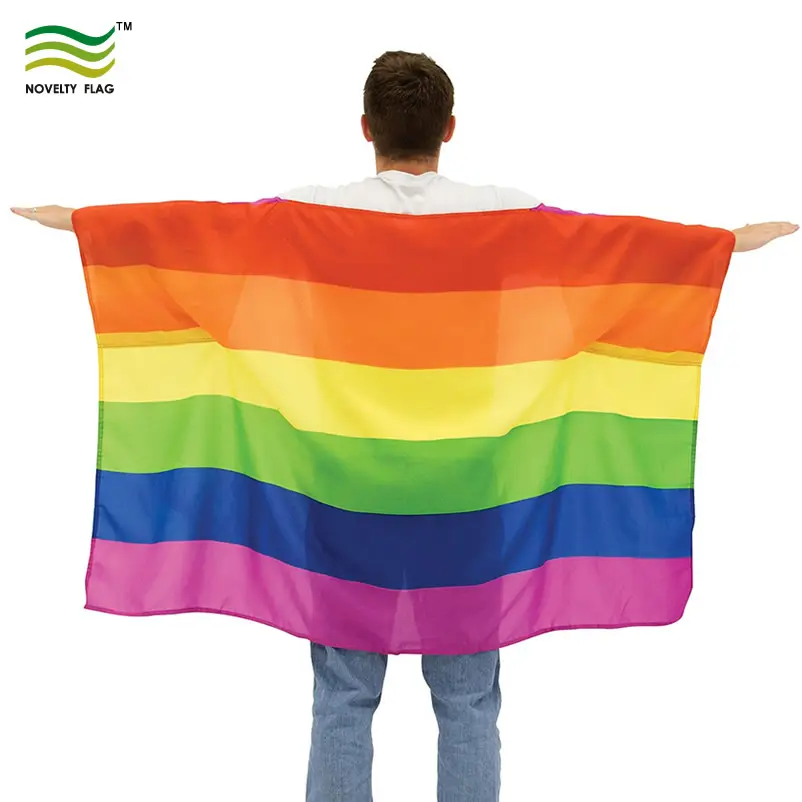 Atacado arco-íris capa orgulho gay bandeira de luxo