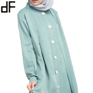 OEM abbigliamento donna modesto Khimar e Jilbab <span class=keywords><strong>Butik</strong></span> Vestidos Mujer lungo abbottonato anteriore Maxi abito musulmano a maniche lunghe Abaya - Product Image 5