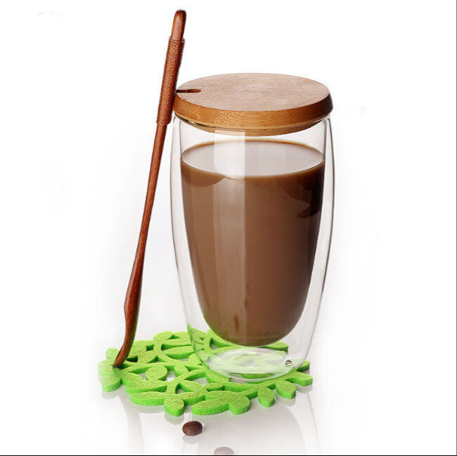 350ml Borosilicate Double Wall glass coffee glass custom logo Drinking Glasses Tableware Drinkware