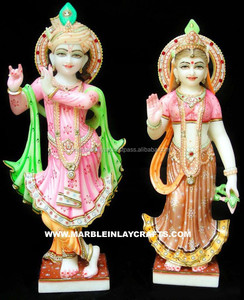Statue du seigneur Radha Krishna en marbre blanc - Product Image 1