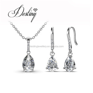 Daisini Engagement Pendant and Earring <strong>Sets</strong> Embellished with Swarovski Crystals Fashion Pear <strong>Jewellery</strong> <strong>Set</strong> <strong>for</strong> <strong>Woman</strong> - Product Image 1