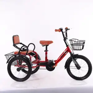 2023 Dikesen WZY niños tres ruedas dos asientos bicicletas niños triciclo niños tres ruedas bicicleta para la venta