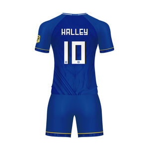 Ultima squadra di calcio blu abbigliamento sportivo da uomo maglia da calcio nome sublimato personalizza la tua maglia da calcio - Product Image 3