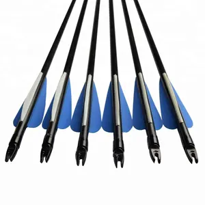 Bow and Arrow Blue and White Color Vanes Fiberglass Arrow Hunting Arrow