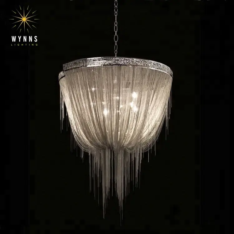 New model Atlantis aluminium tassel chain hotel lighting modern metal pendant lamp contemporary Europe LED drop lighting