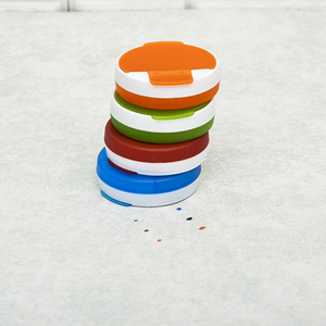 Hot bán mini xách tay hình tròn 4 trường hợp nhựa <span class=keywords><strong>Pill</strong></span> <span class=keywords><strong>Box</strong></span> với biểu tượng tùy chỉnh - Product Image 1