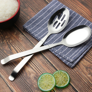 ชุดช้อนเสิร์ฟสแตนเลสขนาด 11 นิ้ว, ช้อนครัวสำหรับบุฟเฟ่ต์ สลัด ข้าว - Product Image 5