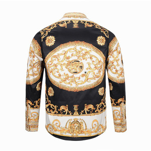 Hommes De Luxe Intelligente Chemises Hawaii Personnalisé Mince de Style Baroque Style Ours Nouvelle Mode Homme Imprimé Floral Chemise Pour vente - Product Image 4