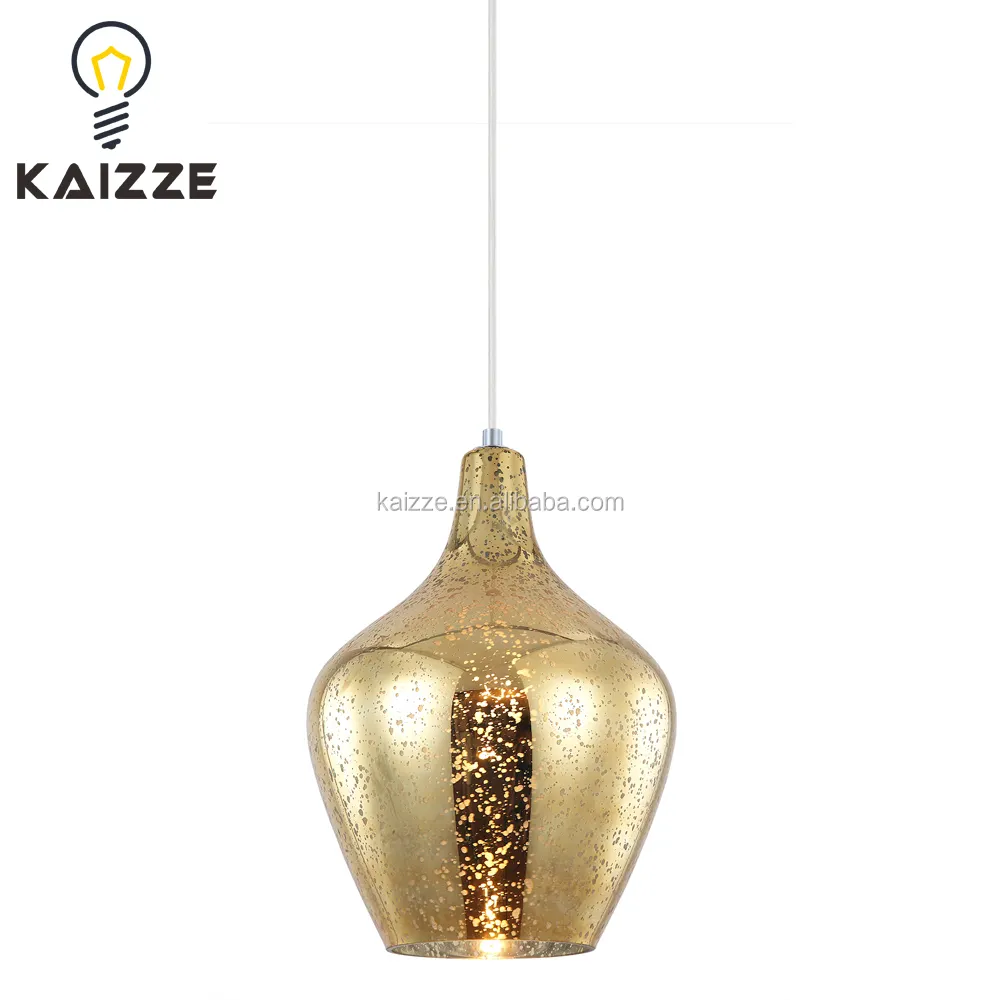 Dekorative Glass chirme Ess lampe schöne goldene Flasche Kronleuchter