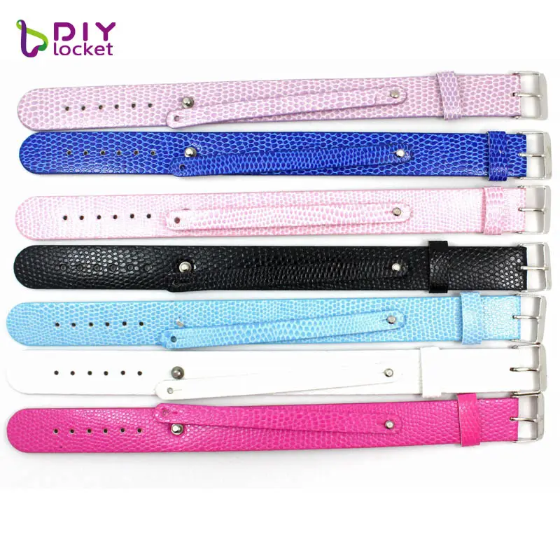 Wholesale 18+8mm Mix color Snake PU Leather Bracelet DIY Wristband Fit Slide Letters /Charms ,Accept Custom Bracelet