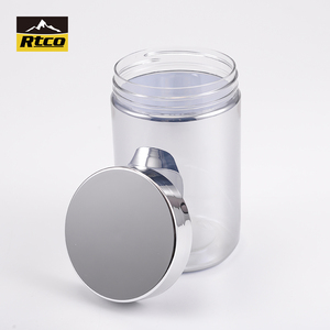 China Factory RTCO Matt Silver Pill Plastic Apothecary Jar With Lid