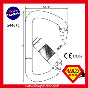 Crochet de sécurité en acier 2448TL CE EN362 35kN à verrouillage par torsion de type D - Product Image 3