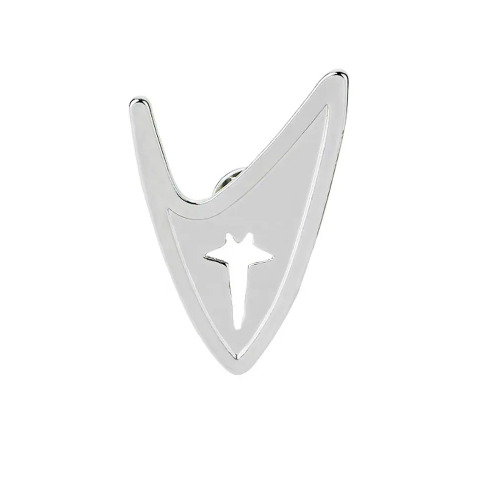 De moda broche de plata diseño de artesanía de Metal chapado en níquel escudo insignias de seguridad personalizada Pin de solapa