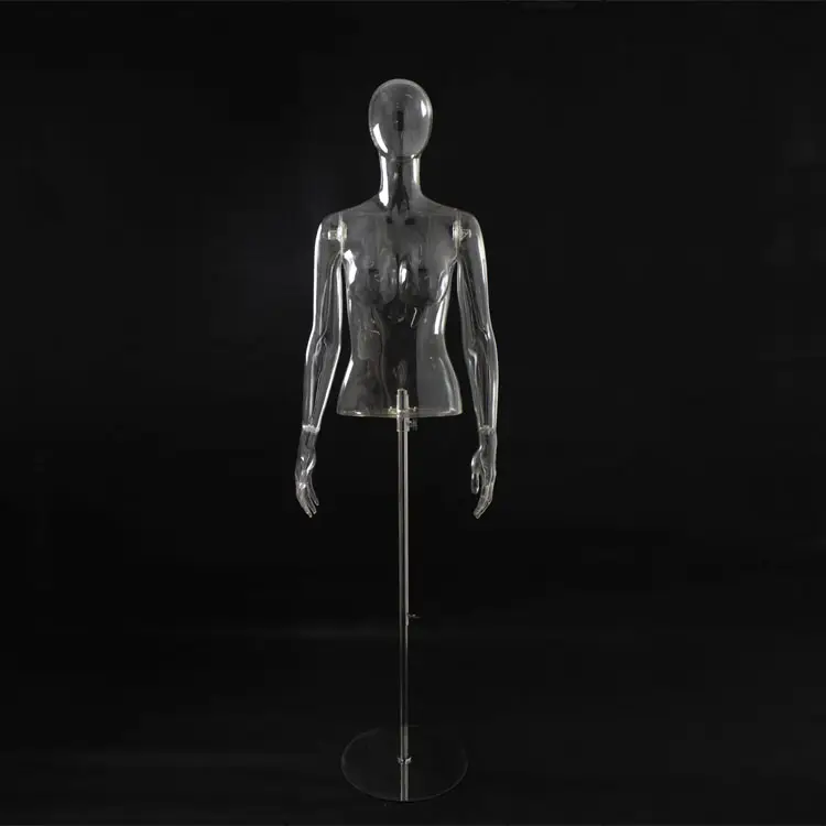 Fashionable Clear Mannequins Transparent Female Manikin Women Upper Body Mannequin With Head Made In XINJI Factory
