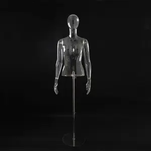 Manequins de moda Claro Transparente Mulheres Parte Superior Do Corpo Manequim Feminino Manequim Com a Cabeça Feita Em XINJI Fábrica