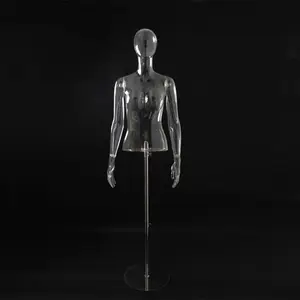 แฟชั่น Clear Mannequins โปร่งใสหญิง Manikin ผู้หญิงด้านบน Mannequin กับหัวใน XINJI โรงงาน - Product Image 1