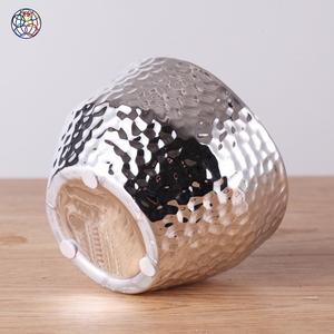 Maceta <span class=keywords><strong>de</strong></span> Cerámica Plateada Rústica para Exteriores, Diseño Resistente a Insectos, Canasta para Flores, Maceta para Jardín - Product Image 5