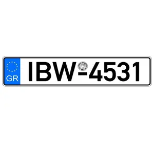 Venta caliente patrón personalizado en relieve de aluminio reflectante en blanco Euro europeo Suiza americano Auto placa de matrícula delantera de coche