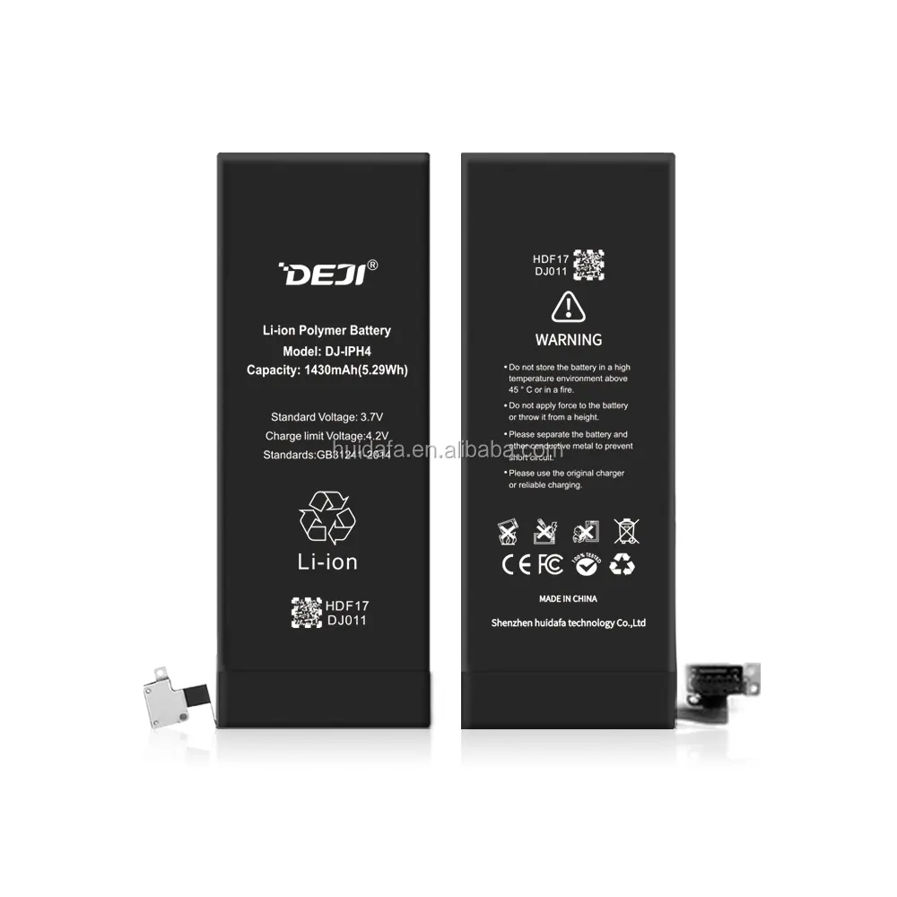 HUIDAFA Company DEJI Brand 0 Cycle Brand New Cell Phone Battery For iPhone 4 4G