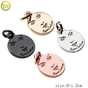 Custom Made Necklaces Hang Pendent Charm For Jewelry Round Shape Brand Name Tags For Bracelet