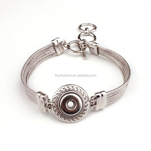 Bracelet en chaîne serpent pour bricolage de bijoux, 18mm, nouveau, à boutons pression, à faire soi-même