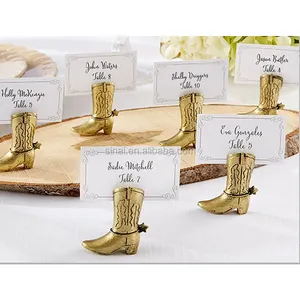 Wedding Favors Gold Cowboy Boot Place Card Holder