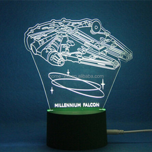 Ilusión mágica luz 3d visión nocturna Millennium Falcon 3d llevó la lámpara - Product Image 1