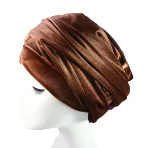 HZM-18150 de Color liso para la cabeza, pañuelo para el pelo largo, elástico, turbante