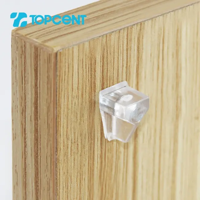 TOPCENT-Soporte de plástico para estante de cocina, clavijas para armario oculto, soportes transparentes blancos para muebles