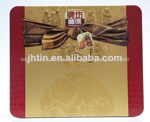 роскоши квадратная коробка олова mooncake