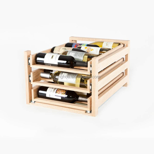 Estante para vino de madera rústica con cajón ajustable, mueble deslizante clásico, Enfriador de almacenamiento de vino, regalo perfecto, novedad - Product Image 2