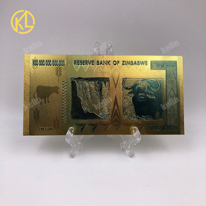 Spedizione gratuita 1200 pz/lotto una banconota in oro Zimbabwe da cento trilioni di dollari in scatola di legno nero da Fedex Tnt o UPS 5-7 giorni - Product Image 3
