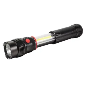 200 Lumens Extendable Body 2 in 1 LED Flashlight and Worklight COB Work Light with Magnet