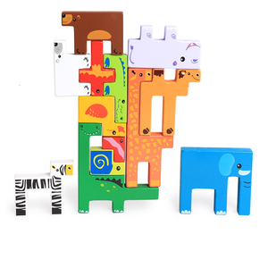 Gioco Educativo <span class=keywords><strong>in</strong></span> <span class=keywords><strong>Legno</strong></span> per Bambini, 13 Pezzi Animali <span class=keywords><strong>Blocchi</strong></span> Impilabili Bilanciati - Product Image 3