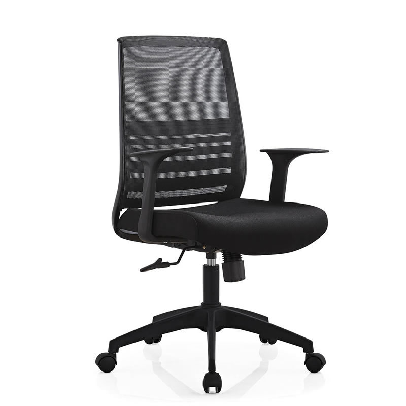Black mid back elegant spiiny designed work office chair mesh